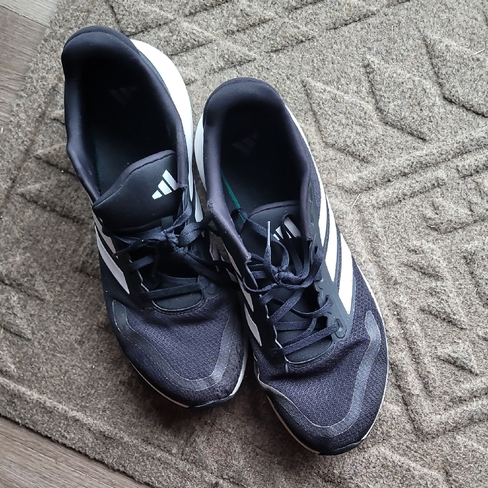 Adidas Men's 12 Runfalcon 5 Wide Cloudfoam Running Shoes Black - Picture 2 of 6